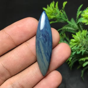 Natural Blue Leland Cabochon: Marquees Gemstone For Jewelry Making (47x12x6mm, 26.60cts) BL-015