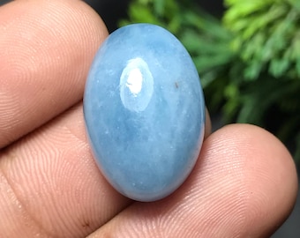 Natural Aquamarine Cabochon: Oval Gemstone For Jewelry Making (22x15x9mm, 22.10cts) A-019