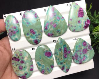 Natural Ruby Fuchsite Cabochon: Gemstone for Jewelry Making