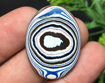 Genuine Fordite Cabochon: Detroit Agate | Oval Gemstone For Jewelry Making (31x23x3mm, 9.20cts) F-017