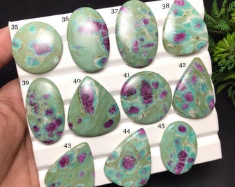 Natural Ruby Fuchsite Cabochon: Gemstone for Jewelry Making
