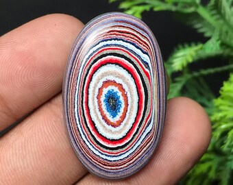 Genuine Fordite Cabochon: Detroit Agate | Oval Gemstone For Jewelry Making (34x22x5mm, 15.30cts) F-020