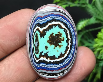 Genuine Fordite Cabochon: Detroit Agate | Oval Gemstone For Jewelry Making (35x24x3mm, 12.40cts) F-012