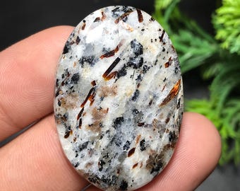 Natural Astrophylite Cabochon, Oval Gemstone For Jewelry Making (37x26x6mm, 55.50cts) A-003