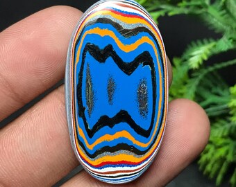 Genuine Fordite Cabochon: Detroit Agate | Oval Gemstone For Jewelry Making (41x23x3mm, 14.30cts) F-007