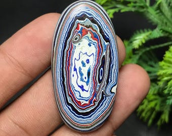 Genuine Fordite Cabochon: Detroit Agate | Oval Gemstone For Jewelry Making (45x23x5mm, 23.10cts) F-001