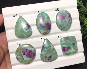 Natural Ruby Fuchsite Cabochon: Gemstone for Jewelry Making