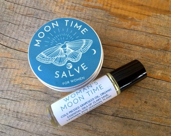 Woman’s Moon Time Salve and Roller Set