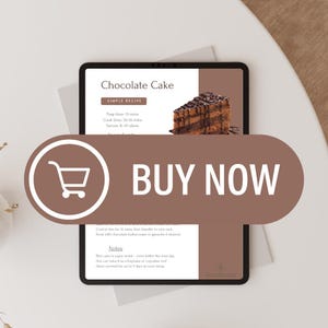 Chocolate Cake Recipe | Printable Digital Download