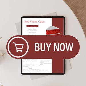 Red Velvet Cake Recipe | Printable Digital Download
