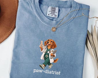 Funny Pediatrician Shirt, Peds Doctor Gift, Pediatric Resident Tee, Dog Lover Comfort Colors