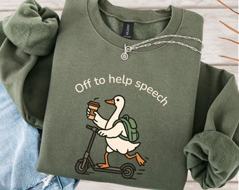 Sudadera "Off to Help Speech", cuello redondo para terapeuta, regalo para patólogo, jersey de terapia