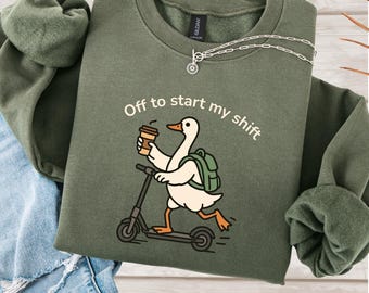 Off to Start My Shift Sweatshirt, Funny Goose Healthcare Shirt, Nurse Work Crewneck, Medical Worker Gift