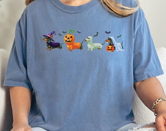 Shirt Halloween teckel – grappig pompoenworstje hondenshirt – schattig cadeau moeder hond