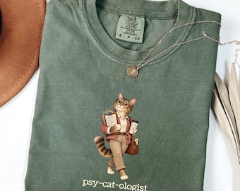 School Psychologist Shirt, Funny Cat Comfort Colors Tee, Psychology Gift, Mental Health Professional