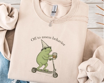 Off to Assess Behavior Sweatshirt, Funny ABA Therapist Crewneck, Behavior Analyst Sweater, Mental Health Gift, BCBA RBT Pullover