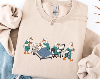 Sleep Tech Sweatshirt, Polysomnography Crewneck, RPSGT Gift, Sleep Study Technologist, Funny Goose