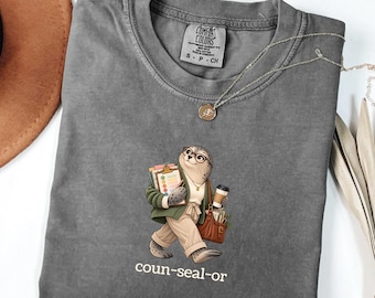 School Counselor Shirt, Mental Health Professional Gift, Funny Seal Comfort Colors Tee