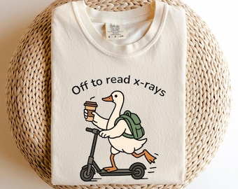 Camiseta "A leer rayos X" con colores reconfortantes, divertida camiseta de ganso de radiología, regalo para técnico de rayos X, camiseta con humor sobre radiología