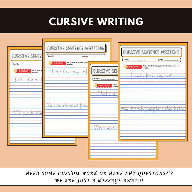 Cursive Handwriting Worksheets,printable Cursive Writing Practice PDF ...