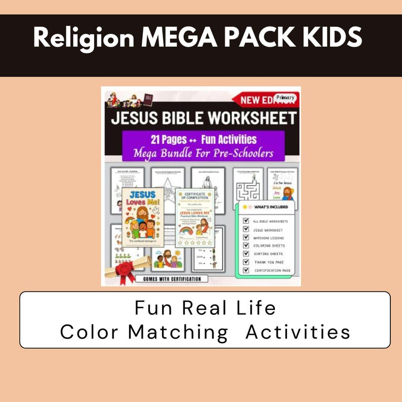 bible study kids

faith worksheets

christian festival pack

church school activities

christian activity book

bible crafts kids

christian learning bundle

kids bible printables

religious activities kids