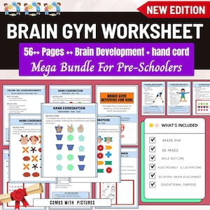brain gym activities for kids, printable brain gym exercises, neuro exercises for children, memory focus activities for kids, thinking games printable, bilateral brain development exercises, cognitive skills worksheets, left right brain coordination activities,