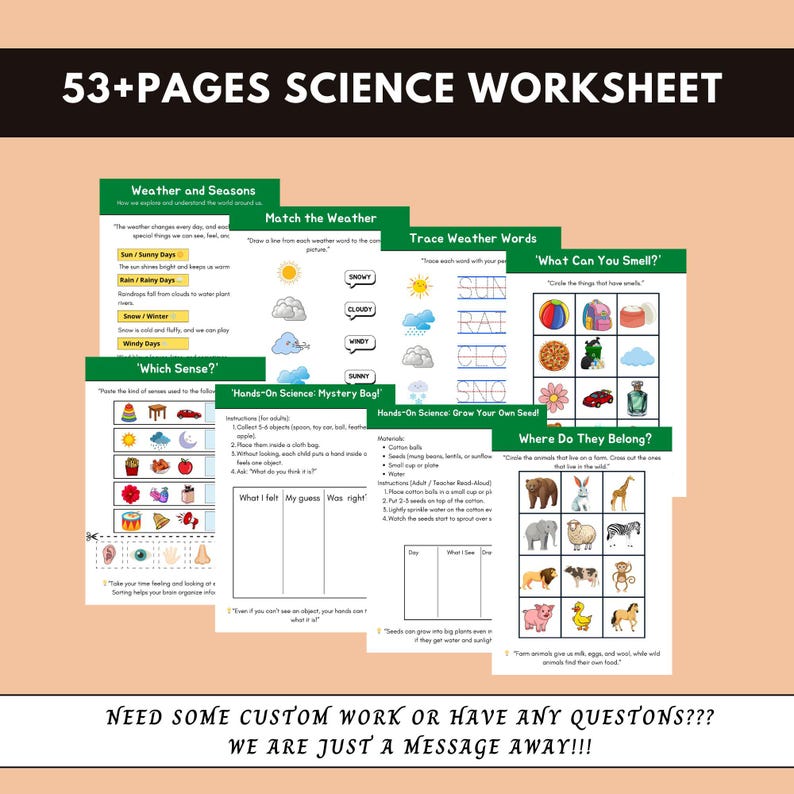 prek science, homeschool science, printable science, science workbook, science activities kids, STEM worksheets, early learning science, science, teaching resources, teacher resources, science experiments, science printables, science curriculum, kids science workbook,
