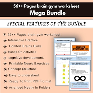 brain gym kids, brain gym pdf, neuro exercises, memory games, focus activities, thinking games, brain worksheets, bilateral brain, brain breaks, homeschool pdf,
