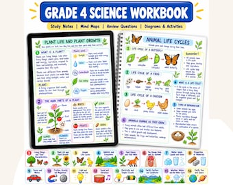 Grade 4 Science Study Guide Printable,4th Grade Science Worksheets,Science Study Guide,Review Practice Homeschool Classroom Digital Download