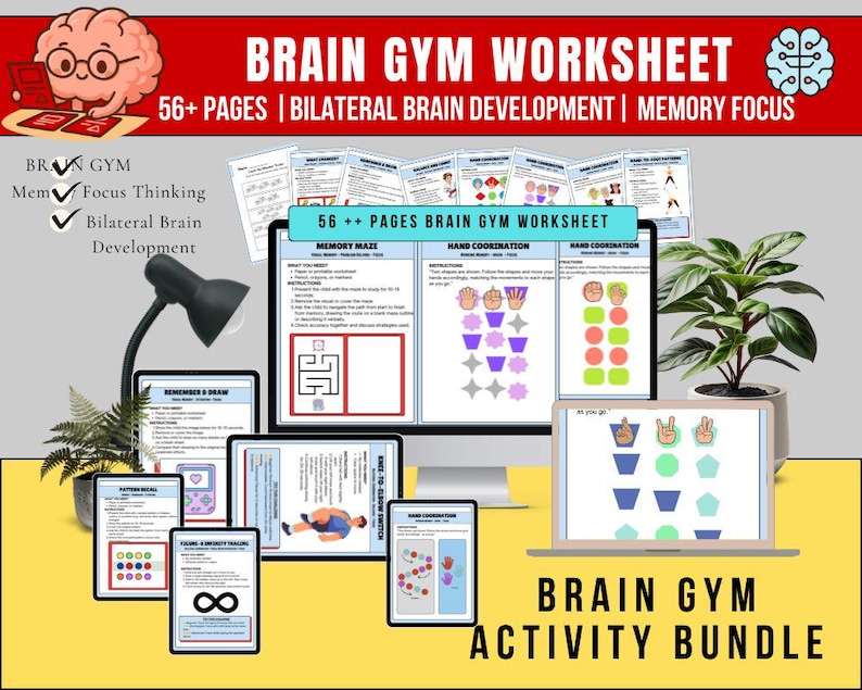 brain gym activities for kids, printable brain gym exercises, neuro exercises for children, memory focus activities for kids, thinking games printable, bilateral brain development exercises, cognitive skills worksheets, left right brain coordination activities,