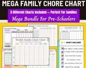 Family Chore Chart Printable,Family Planner,Family Chores, Printable Chore Chart,Weekly Family Schedule,Adult Chore Chart,kids daily routine