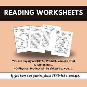 reading worksheets, reading comprehension, printable reading, phonics worksheets, sight words, literacy worksheets, homeschool reading, kindergarten reading, first grade reading, 2nd grade reading, fluency practice, reading passages, reading activities