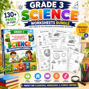 Grade 3 Science Worksheets Bundle | 130+ Printable Activities (PDF)