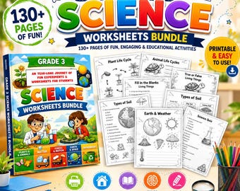 Grade 3 Science Worksheets Bundle | 130+ Printable Activities (PDF)