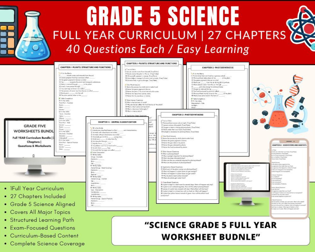 Grade 5 Science,science Worksheet,1080+ Question Grade 5 Worksheets ...