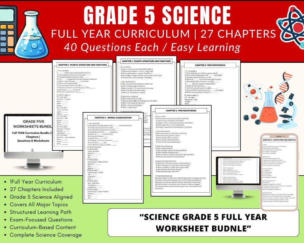 Grade 5 Science,science Worksheet,1080+ Question Grade 5 Worksheets ...