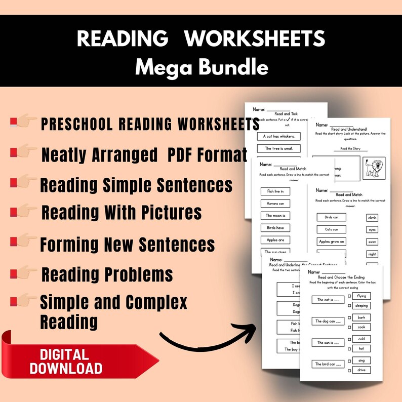 sight words worksheets, reading passages worksheets, fluency practice worksheets, literacy worksheets printable, homeschool reading worksheets, early reading worksheets, reading practice worksheets, reading activities printable, elementary reading worksheets,