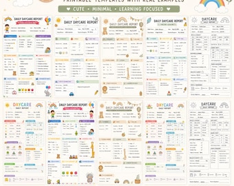10 Daily Daycare Report Templates,Printable Preschool Routine Chart,Childcare Organizer,Toddler Daily Sheets Nursery Form Homeschool Planner