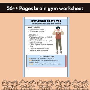 occupational therapy brain gym, homeschool brain activities, classroom brain breaks printable, mental fitness activities for kids, educational printable worksheets, fine motor and brain coordination, early learning brain exercises