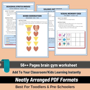 executive functioning activities kids, focus and concentration worksheets, brain based learning activities, occupational therapy brain gym, homeschool brain activities, classroom brain breaks printable, mental fitness activities for kids,