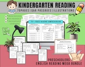 70Pages Kindergarten Reading Comprehension Passages & Worksheets Question,Reading Blends Fun Homeschool Phonics,Reading PreK,At Home Reading