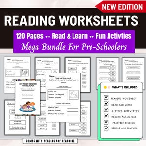 Reading Worksheets,Printable Reading Preschool,Phonics,Sight Words,Homeschool Literacy Worksheets,Kindergarten At Home Reading,Comprehension