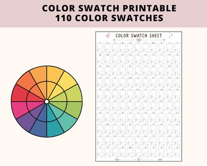 Swatch Rectangular 5 Variant Color Swatch Chart Printable,blank Color Swatches Sheet Pdf ...