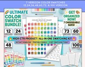 Color Swatch Chart Printable | 7 Printable Marker & Pencil Swatch Pages | Test and Label Colors | Blank Color Swatches Sheets | Color Chart