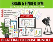 Brain & Finger Gym Printable Worksheets,Fine Motor Skill Activities,Neuro Gym Worksheets: Bilateral Coordination Activity,Brain Development