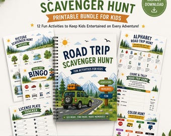 Road Trip Games Bundle for Kids & FamilyTravel Scavenger Hunt Printable Road Sign Hunt Road Trip Bingo Summer Vacation Activitytravel games