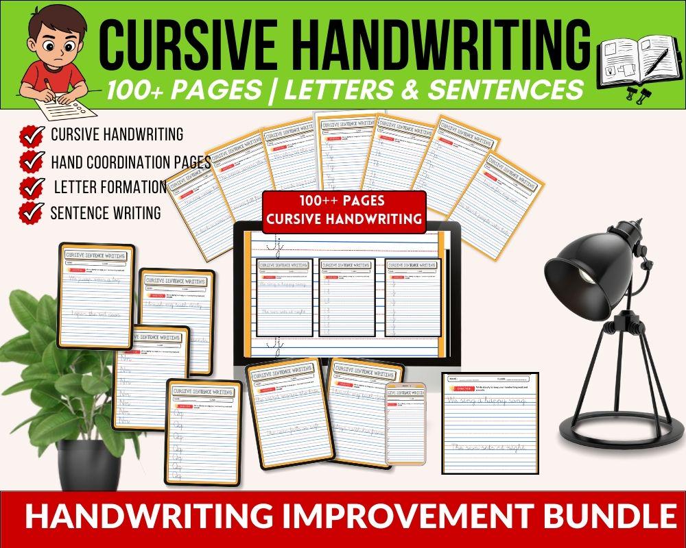 Cursive Handwriting Worksheets,Printable Cursive Writing Practice PDF Letter Tracing Sentence Writing,practice handwriting,cursive practice