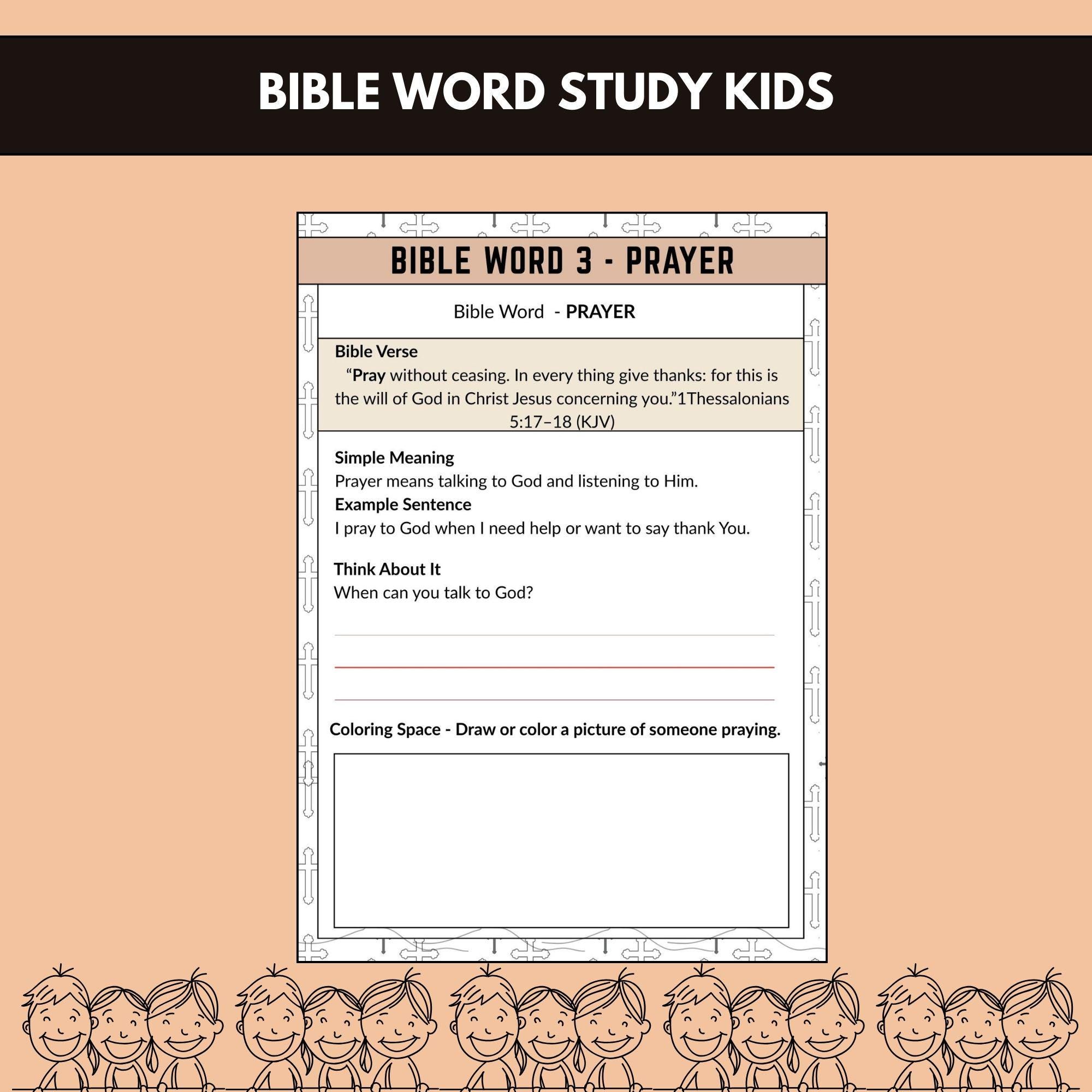 Bible Word Study for Kids,christian Workbook,scripture Learning ...