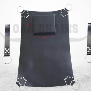 Premium Black Leather Bondage Sling – Heavy-Duty Adult Play Hammock for Intense Pleasure