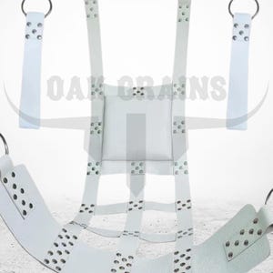 White Leather Adult Sling Swing: Heavy-Duty Suspension